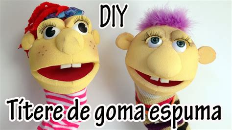 Esquema de un títere de goma espuma con boca articulada