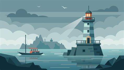 Ilustración de un faro guiando un barco en la noche, simbolizando la guía del Espíritu.