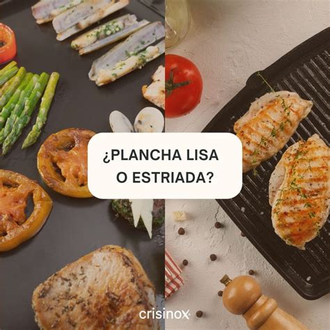 Comparativa visual de la superficie de un grill (estriada) y una plancha (lisa).