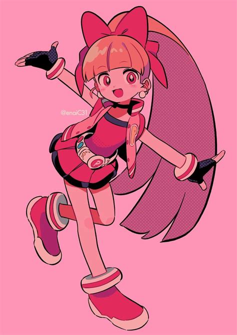 Ilustración de Bombón (Hyper Blossom) usando su yo-yo.