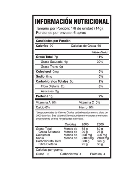 Tabla nutricional de chocolate negro 85% cacao con desglose de calorías, proteínas, grasas (saturadas), carbohidratos (netos y azúcares) y fibra.