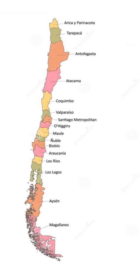 mapa de Chile con marcadores en las ciudades donde se mencionan escuelas de baile