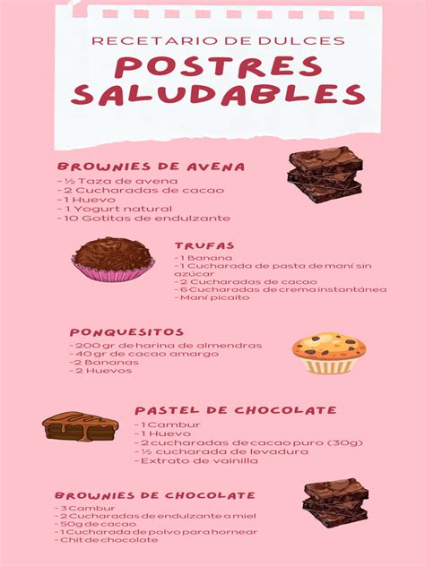 infografía con los postres saludables para embarazadas