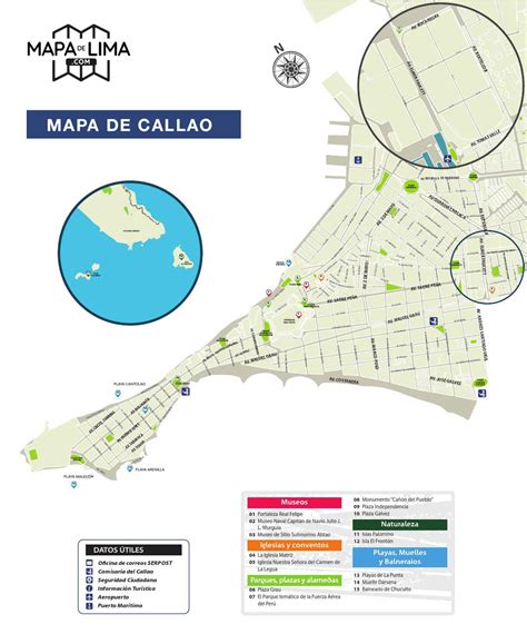 Mapa del puerto del Callao y sus rutas comerciales históricas