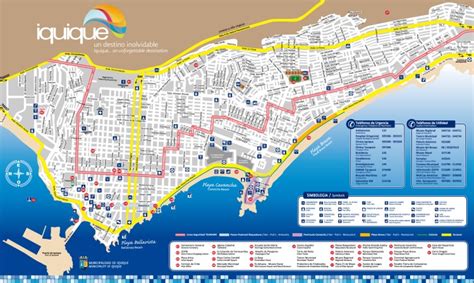 Mapa de Iquique con puntos de interés para alojamientos