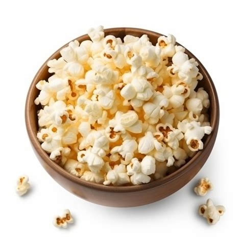 Foto de palomitas de maíz caseras en un tazón grande, con un grano de maíz seco al lado.
