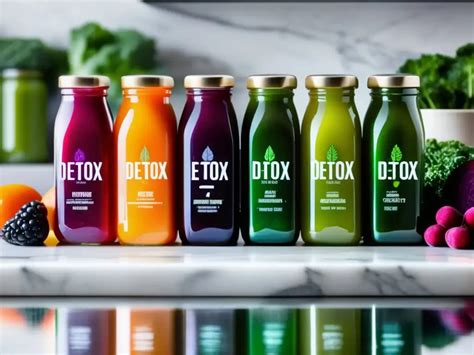Foto: selección de jugos detox de diversos colores en vasos de cristal