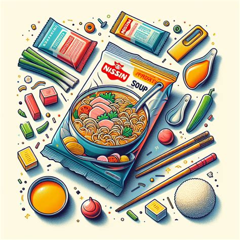 Ilustración de un paquete de sopa instantánea 