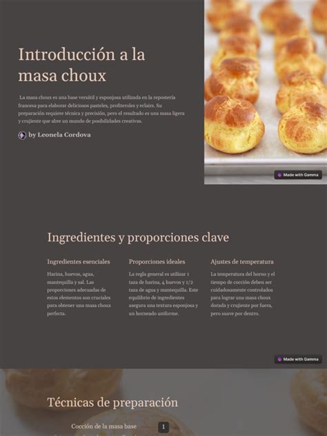 Esquema de las proporciones en la masa choux
