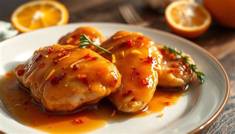 Pollo entero glaseado con limón y miel, con piel dorada y brillante