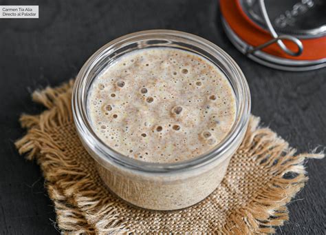 Imagen de una masa madre activa con burbujas.