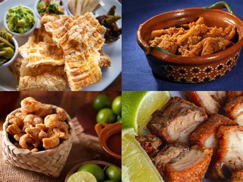 Ilustración de diferentes tipos de chicharrón y su textura crujiente