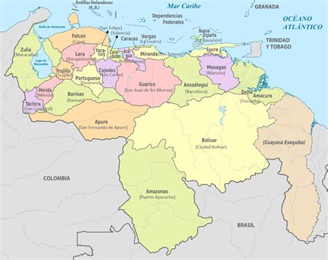 Mapa de Venezuela destacando las regiones con diferentes tipos de hallacas