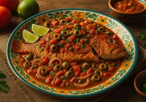 Rollos de pescado con mariscos y salsa veracruzana, listos para servir
