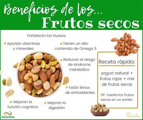 Infografía comparativa de frutos secos y sus beneficios para el cerebro