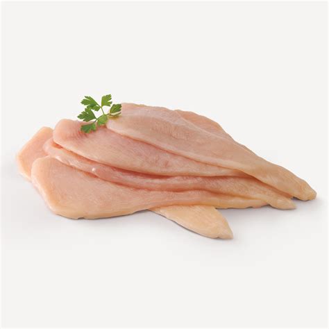 Filetes de pechuga de pollo crudos, listos para ser empanados.