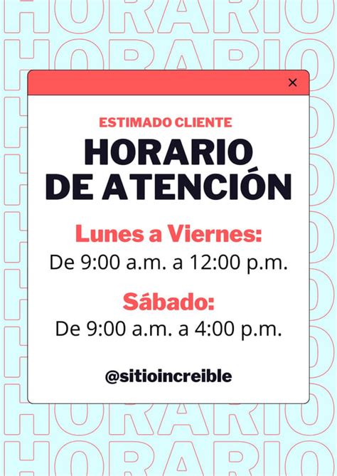 Calendario con los horarios de atención de Katakana Sushi, destacando los días y rangos de horas disponibles.