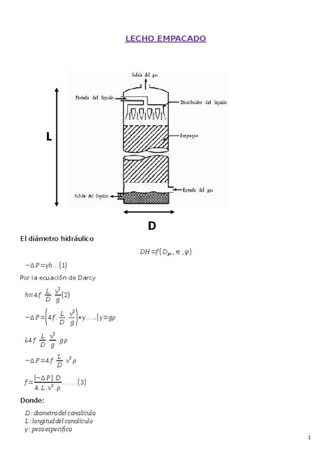 Ilustración de un lecho empacado con distribución de flujo