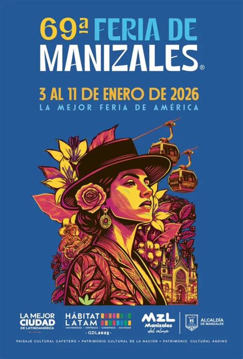 Infografía general de la Feria de Manizales con fechas clave y tipos de eventos.