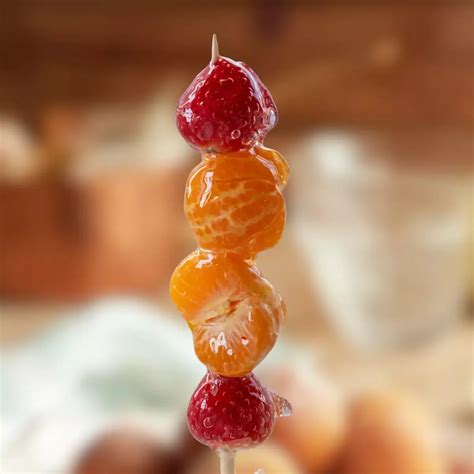 Infografía mostrando la evolución de las brochetas de fruta caramelizadas