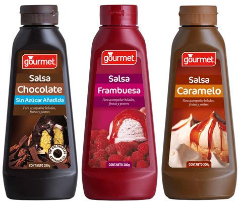 Variedad de salsas dulces para postres