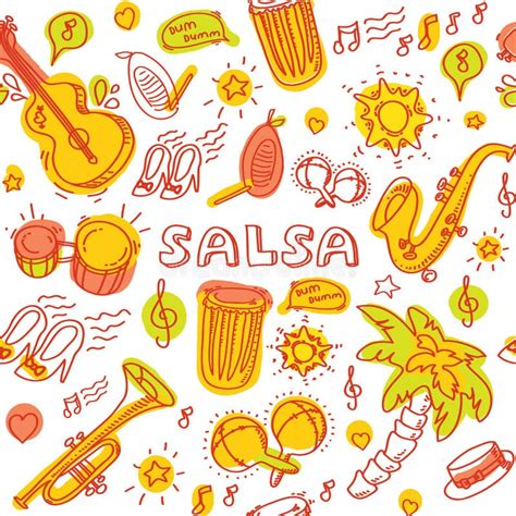 Ilustración de músicos tocando instrumentos de salsa, con elementos que sugieren el folclor del Pacífico colombiano y la influencia de Nueva York.
