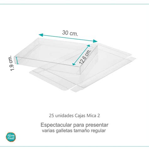 Ejemplo de galletas presentadas en una Caja de Mica o Acetato con etiqueta.