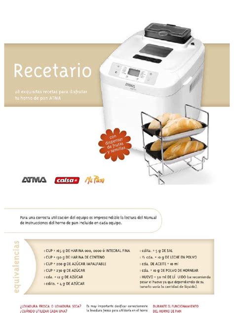 Infografía que muestra los ingredientes necesarios y la panificadora Atma lista para usar