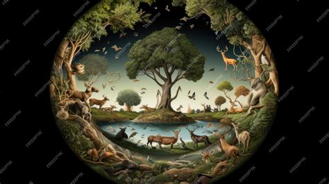 Representación artística del amor universal, con personas, animales y naturaleza interconectados
