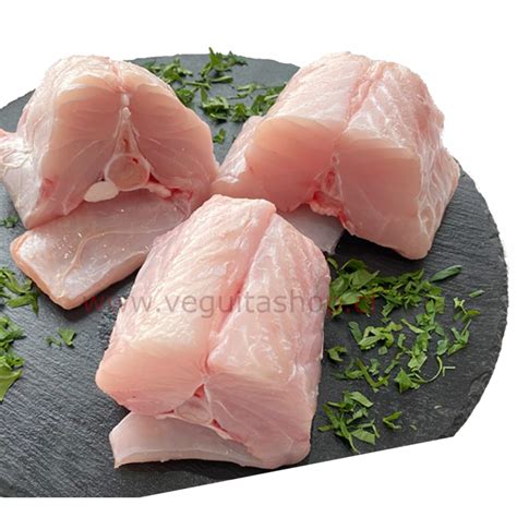 Esquema de corte en medallones del congrio dorado para su preparación en fritura.
