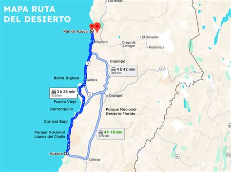 Mapa esquemático del territorio chileno destacando la ruta imaginaria desde el desierto de Atacama hasta la Patagonia.