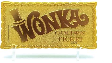 Ilustración de la icónica fábrica de chocolate de Willy Wonka y el billete dorado.