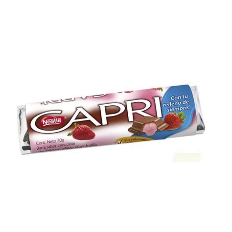 Foto de la barra de Chocolate Capri en su empaque