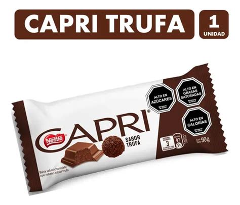 Infografía detallando los cuatro sabores de Chocolate Capri con sus respectivos ingredientes clave