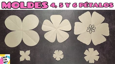 Esquema o plantilla para cortar pétalos de flores en goma EVA, mostrando diferentes formas.