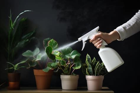 Foto de una persona rociando plantas con un pulverizador