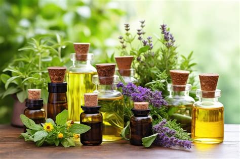 Ilustración de varios roll-ons con aceites esenciales y plantas aromáticas