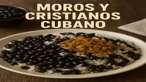 Fotografía de un plato de Moros y Cristianos cubano