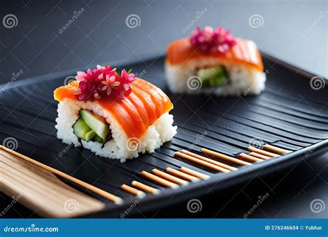 Plato de sushi variado y apetitoso