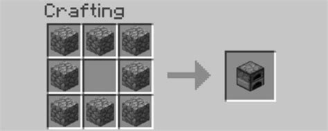 Receta de crafteo de un horno en Minecraft