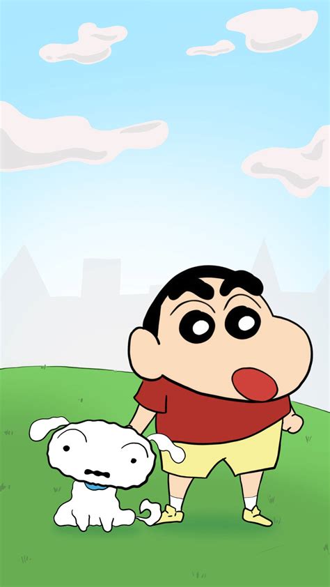 Shin Chan observando un pájaro