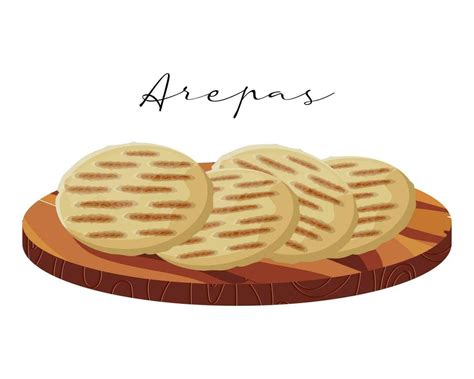 Esquema de las partes de una arepa o ilustración de una arepa venezolana rellena