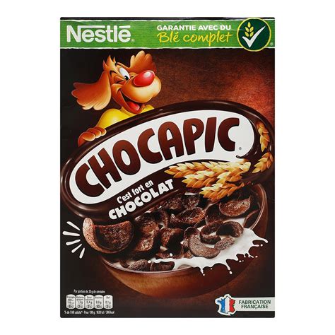 Envase de cereal Chocapic con el logo y la mascota del producto.