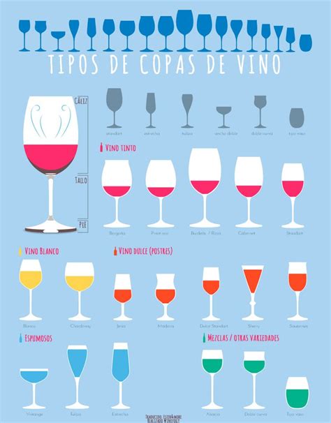 Infografía que muestra el nivel de llenado recomendado para diferentes tipos de copas según el tipo de vino