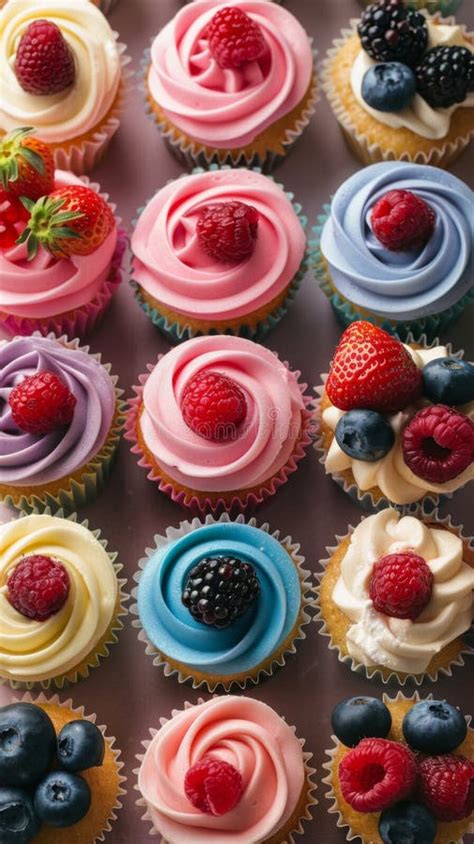 Foto de cupcakes variados y coloridos
