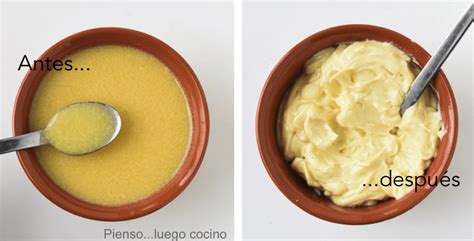 Esquema de la emulsión en la mayonesa