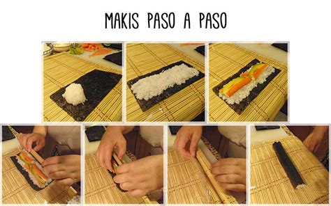 Infografía paso a paso de cómo enrollar un maki y formar un nigiri