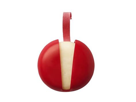 Esquema de la anatomía de un Mini Babybel: núcleo de queso Edam y capa protectora de cera roja