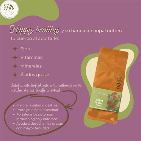 Esquema nutricional comparativo de los componentes de la harina de nopal: fibra, minerales y vitaminas