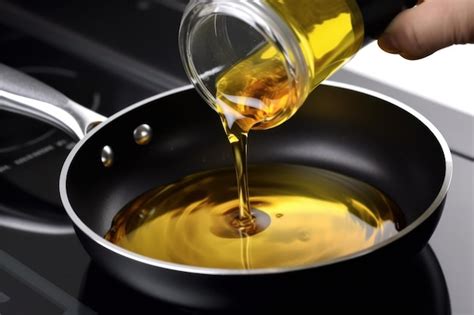 Esquema visual mostrando la temperatura ideal del aceite y el proceso de verter el huevo cuidadosamente